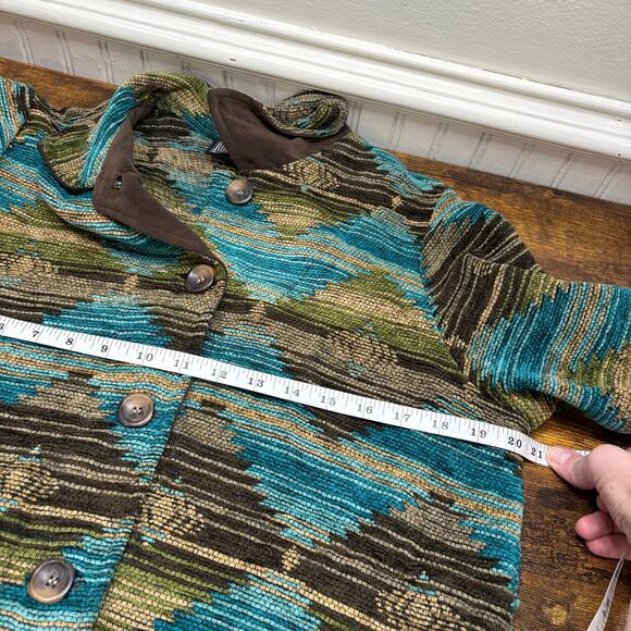 RoughRider by Circle T Size M Jacket Western Southwest Rodeo Cowgirl Teal Brown - Picture 5 of 14